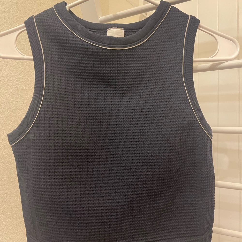 All in Motion Navy Textured Tank Top